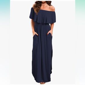 Elegant Navy Blue Maxi Dress